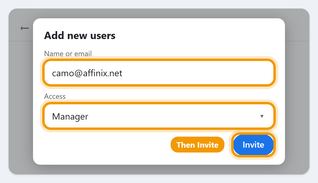 Step 5: Add the email as a Manager